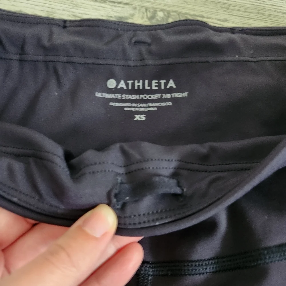 Athleta Ultimate Stash Pocket 7/8 Tight Leggings Black Size XS